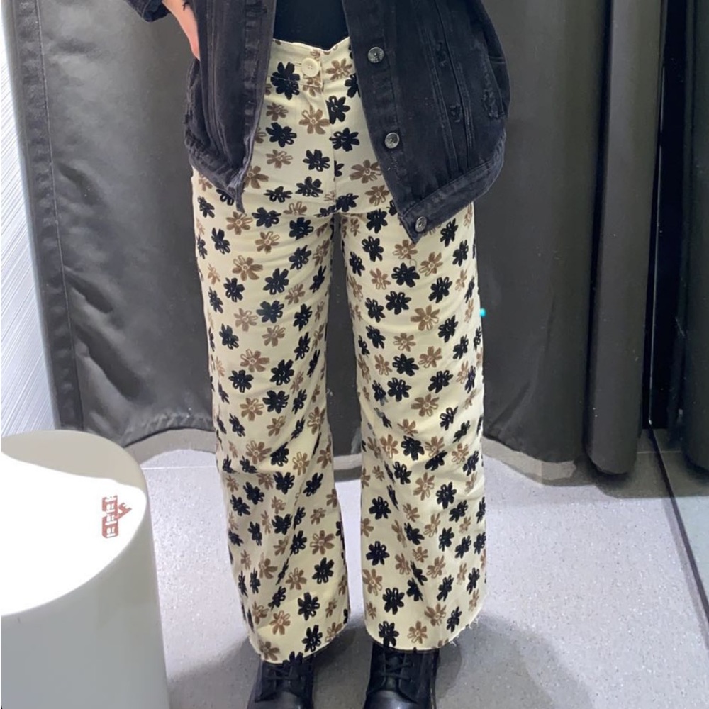 Shein Floral wide-leg jeans